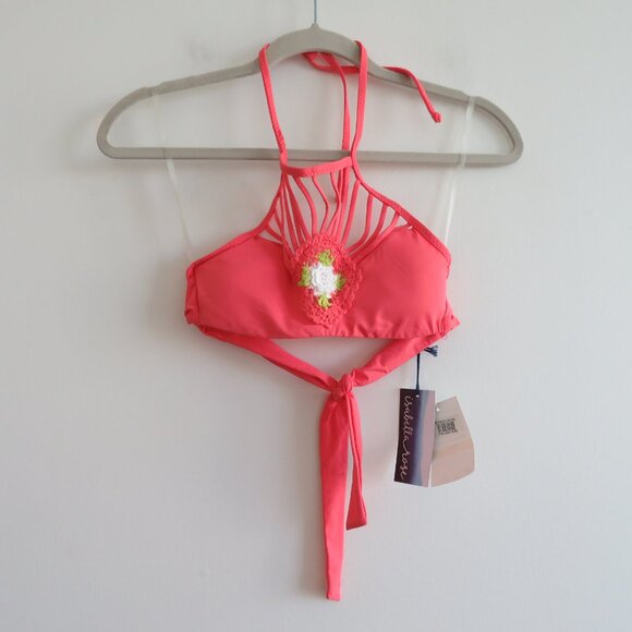 ISABELLA ROSE French Pastry Maui Fit Coral Melon Crochet Bikini Set - Sz S NWT - Picture 2 of 16